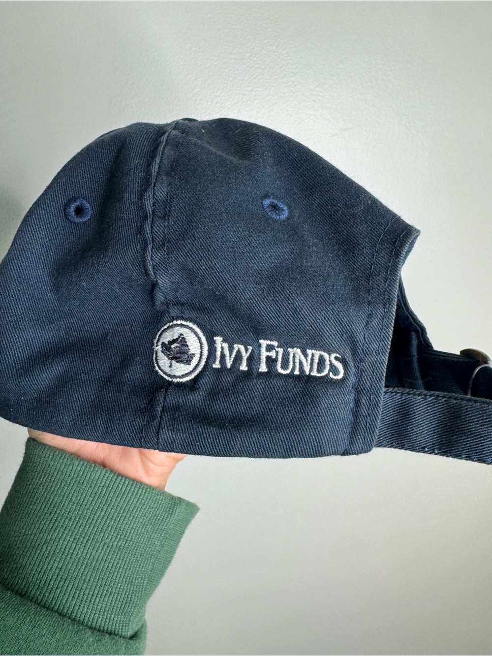Navy Baseball Cap with Embroidered American Flag - Picture 5 of 5